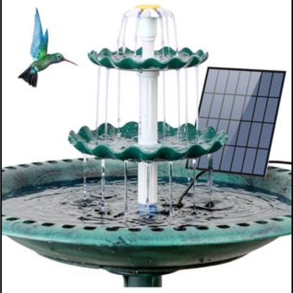⭐️3 Bird Bath with 3.5W Solar Pump, DIY Solar Fountain